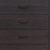 Wooden Accent Chest with 5 Drawers and Block Leg Supports Dark Brown By Casagear Home BM241359