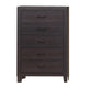 Orin Tall Dresser Chest | 5 Drawer | Block Legs | Dark Brown