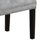 Bench with Nailhead Trims and Fabric Upholstered Seat,Silver By Casagear Home BM241381