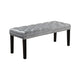 Savoy Bench | Nailhead Trim | Upholstered Seat | Silver