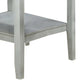 Counter Height Table with Wooden Open Shelf White and Gray By Casagear Home BM241404