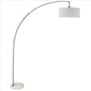 Floor Lamp with Arched Extendable Neck and Marble Base, Silver
