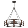Henley Chandelier | Octagonal Metal Frame | 20" | Brown