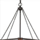 Chandelier with Octagonal Cage Design Metal Frame and Wood Accents Brown By Casagear Home BM241828
