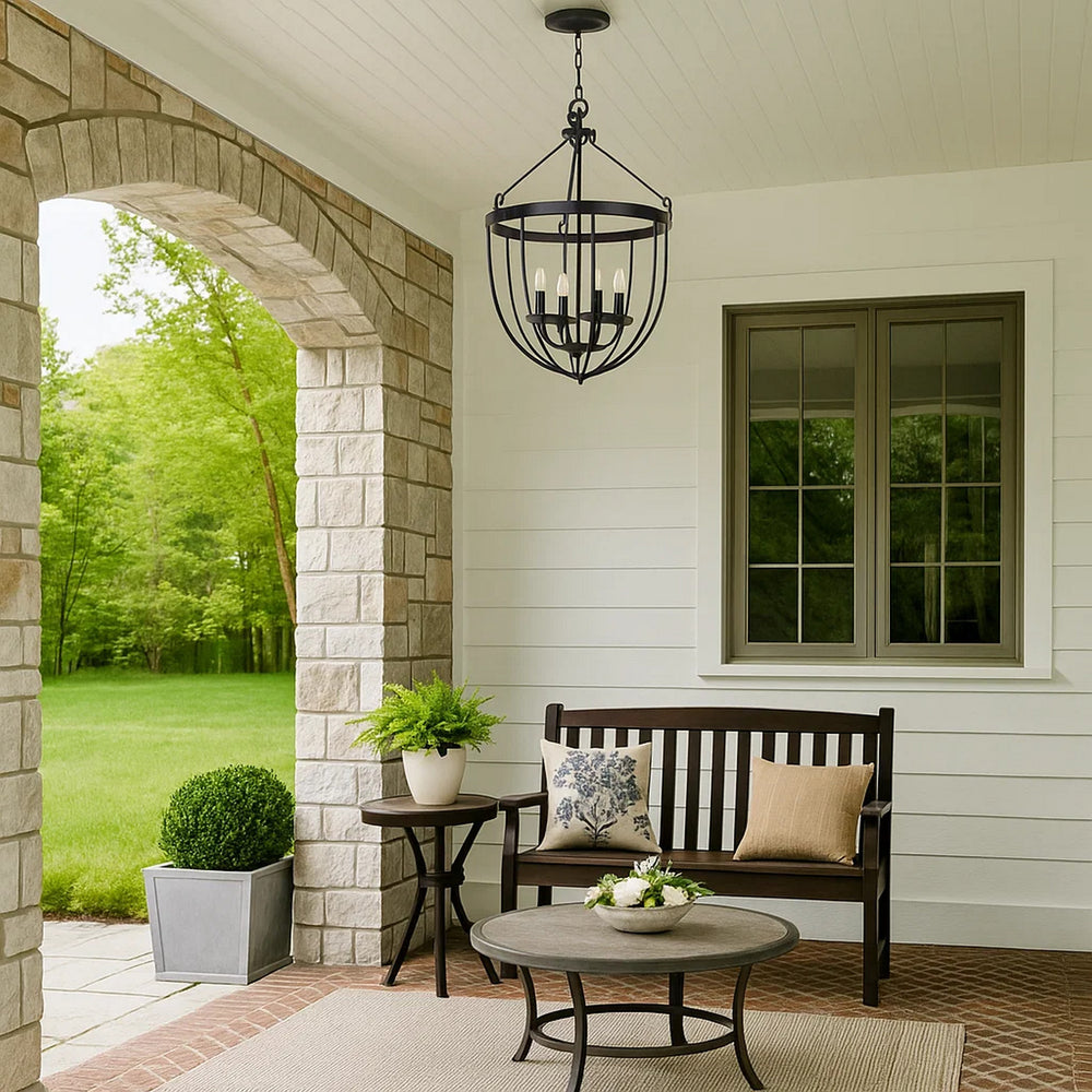 Vera Chandelier | Bird Cage Frame | 18" | Black