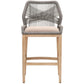 Counter Stool with Wooden Legs and Rope Back Gray and Brown By Casagear Home BM241887