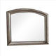 Wall Mirror with Plank Style Wooden Frame and Arched Top, Brown