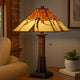 Nova Table Lamp | Tiffany Shade | Floral Accent | Multicolor