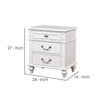Nightstand with 3 Drawers and Built In USB Port, White
