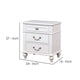 Nightstand with 3 Drawers and Built In USB Port, White
