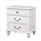 Nightstand with 3 Drawers and Built In USB Port, White By Casagear Home