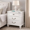 Nightstand with 3 Drawers and Built In USB Port, White