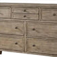 Dresser with 8 Storage Drawers and Turnip Feet Natural Brown By Casagear Home BM241938