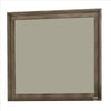 Wall Mirror with Beveled Molded Wooden Frame, Natural Brown