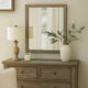 Wall Mirror with Wooden Frame and Grain Details, Natural Brown