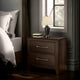 Asher Nightstand | 2 Drawer | Metal Bar Pull Handles | Walnut Brown