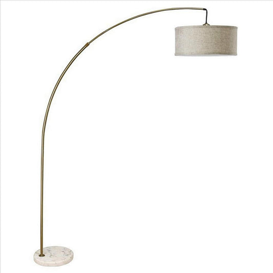 Astra Floor Lamp | Arched Neck | Marble Base | Antique Gold