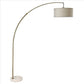 Floor Lamp with Arched Extendable Neck and Marble Base, Antique Gold By Casagear Home