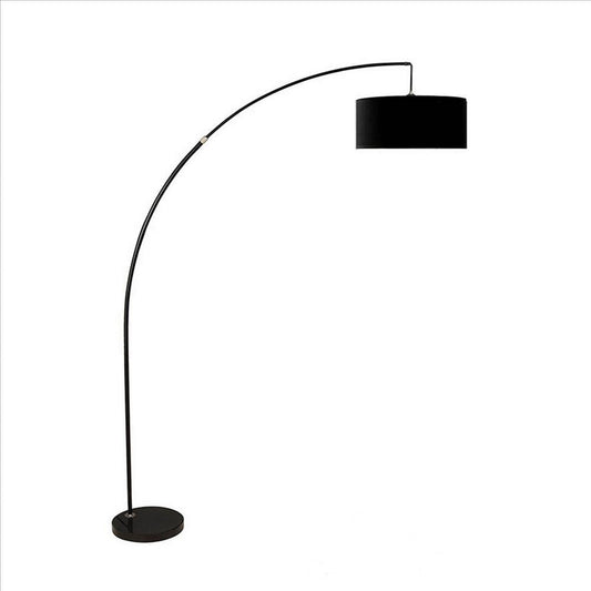 Astra Floor Lamp | Arched Neck | Marble Base | Black