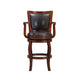 360-Degree Swivel Barstool Sleek Rolled Arms Nailhead Accents Brown By Casagear Home BM241952