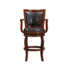 360-Degree Swivel Barstool Sleek Rolled Arms Nailhead Accents Brown By Casagear Home BM241952