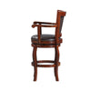 360-Degree Swivel Barstool Sleek Rolled Arms Nailhead Accents Brown By Casagear Home BM241952