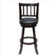 Swivel Bar Stool with Curved Vertically Slatted Back Dark Brown By Casagear Home BM241954