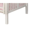 Twin Over Twin Bunk Bed with Slatted Design and Attached Ladder White By Casagear Home BM241990