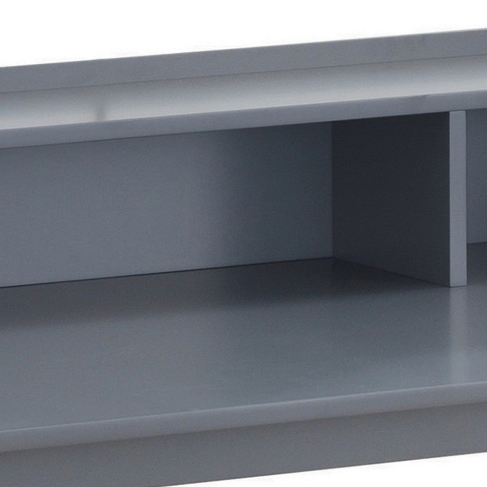 Wooden Writing Desk with 4 Open Compartments Gray BM242018