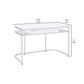 Writing Desk with 1 Drawer and 2 Compartments White and Chrome By Casagear Home BM242022