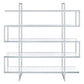 Bookcase with 5 Tempered Glass Shelves and Electroplated Frame Chrome By Casagear Home BM242029