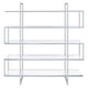 Bookcase with 5 Tempered Glass Shelves and Electroplated Frame Chrome By Casagear Home BM242029