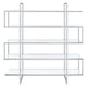 Bookcase with 5 Tempered Glass Shelves and Electroplated Frame Chrome By Casagear Home BM242029