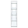 Bookcase with 5 Tempered Glass Shelves and Electroplated Frame Chrome By Casagear Home BM242029