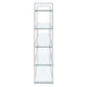 Bookcase with 5 Tempered Glass Shelves and Electroplated Frame Chrome By Casagear Home BM242029