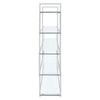 Bookcase with 5 Tempered Glass Shelves and Electroplated Frame Chrome By Casagear Home BM242029