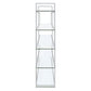 Bookcase with 5 Tempered Glass Shelves and Electroplated Frame Chrome By Casagear Home BM242029