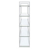 Bookcase with 5 Tempered Glass Shelves and Electroplated Frame Chrome By Casagear Home BM242029