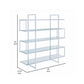 Bookcase with 5 Tempered Glass Shelves and Electroplated Frame Chrome By Casagear Home BM242029