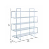 Bookcase with 5 Tempered Glass Shelves and Electroplated Frame Chrome By Casagear Home BM242029