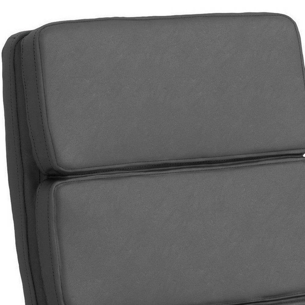 Padded Panel Back Office Chair with Horizontal Stitching Gray BM242032