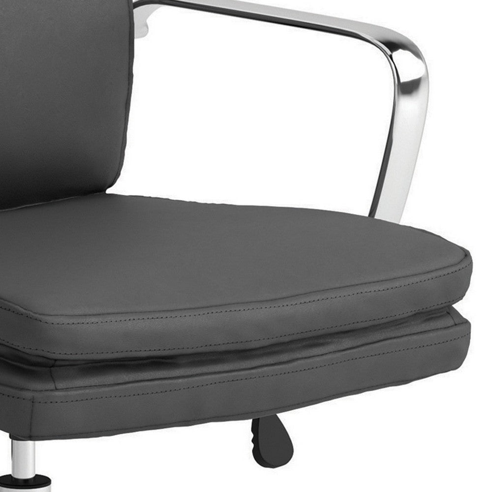 Padded Panel Back Office Chair with Horizontal Stitching Gray BM242032