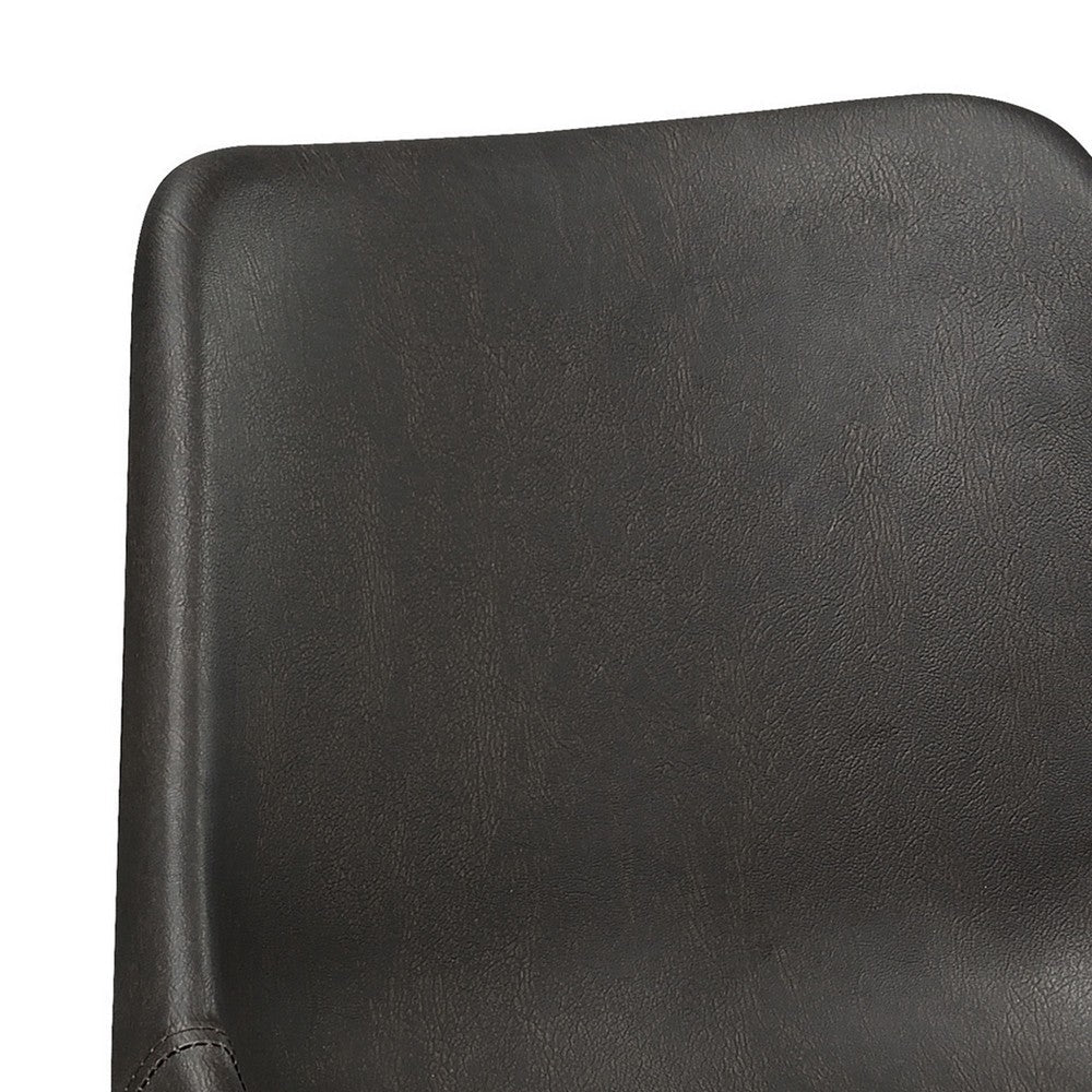 Fabric Office Chair with Curved Back and Contrast Stitching, Brown By Casagear Home