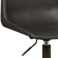 Fabric Office Chair with Curved Back and Contrast Stitching, Brown By Casagear Home