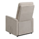 Fabric Power Lift Massage Chair with Tufted Stitched Accent Beige
