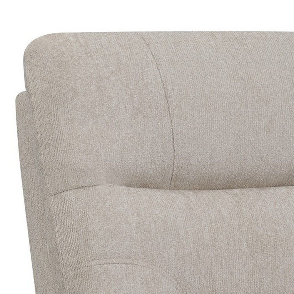Fabric Power Lift Massage Chair with Tufted Stitched Accent Beige