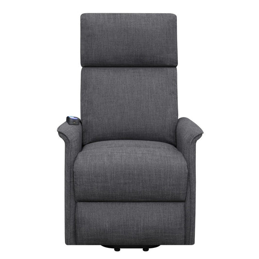 Fabric Power Lift Massage Chair with Wired Remote and Side Pockets, Gray