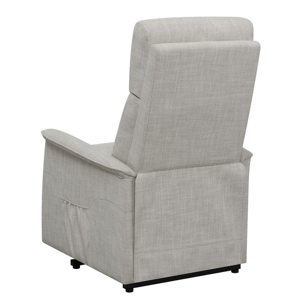 Power Lift Massage Chair with Wired Remote and Side Pockets Light Gray BM242053