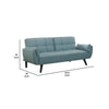 Tufted Stitching Fabric Sofa Bed with Splayed Legs Blue By Casagear Home BM242070