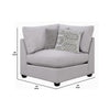 Kai Corner Seat | Cushioned | Tapered Legs | Gray